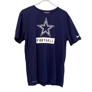 NIKE Dri-Fit T-shirt Dallas Cowboy Football Size Large short sleeve Blue NFL